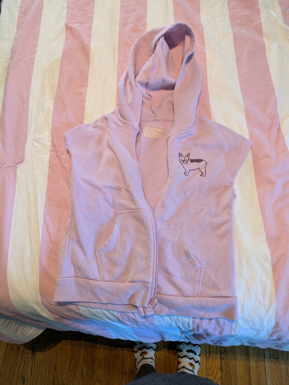 Kids Sleeveless Hooded Jacket - Light Lilac